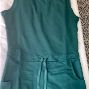 Thick t-shirt material green dress.
